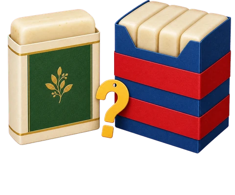 A wrapped bar beside a question-mark card