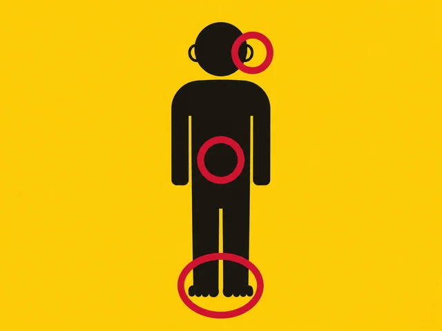 a figure with the ears, back and feet circled as commonly missed areas